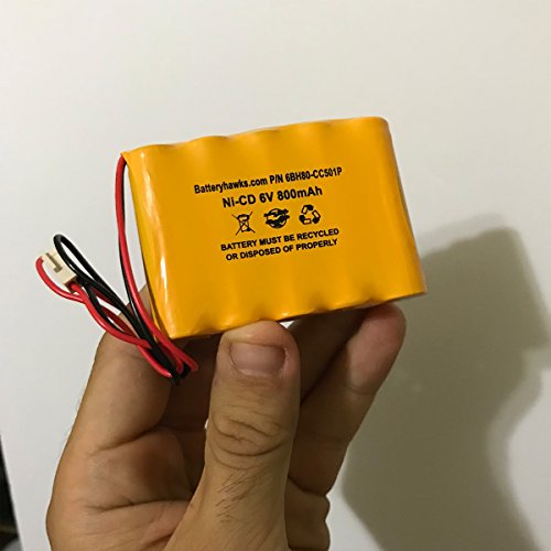 Saft 705105 Emergi-Lite 0018701 Emergilite 6V 800Mah Ni-Cd Battery Pack Replacement For Exit Sign Emergency Light 850.0054 850.0035 #TOP3
