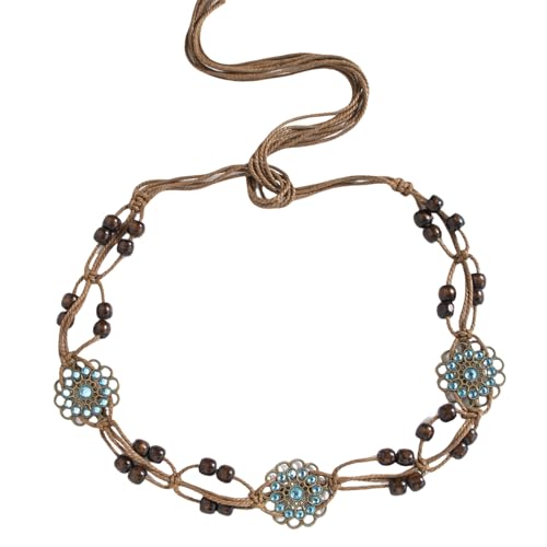 Xiao Hua Women's Bohemian Style Braid Belt Woven Waist Belt for Dress Summer Woven Belt for Women (Style E)