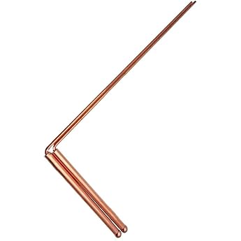 2 Pieces Copper Diwsing Rods - 99.9% Copper Detector Rod for Water/Treasure/Minerals/Finding Tools Length 12 Single Head - Round Bead