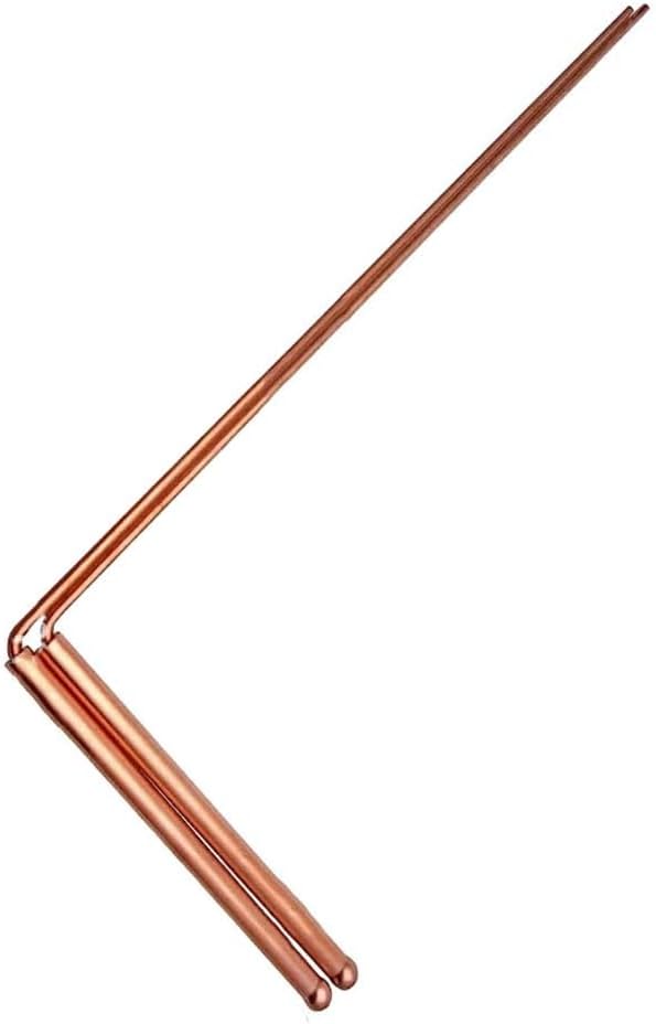 2 pièces de baguettes de sourcier en cuivre - Tige de détecteur de métaux en cuivre à 99,9 % pour eau/trésor/minéraux/outils de recherche, longueur 30,48...