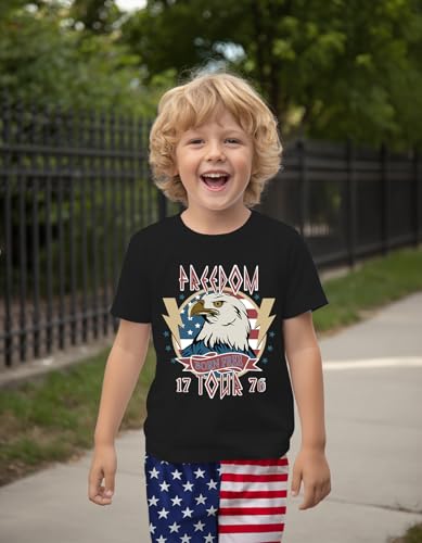 Image of Mrocioa Toddler Boy Summer Clothes 4th of July T Shirt American Flag Shorts Set Girl Stars Stripes Outfit