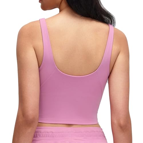 Image of Lemedy Women Sports Bra Longline Crop Tank Top Padded Workout Running Yoga