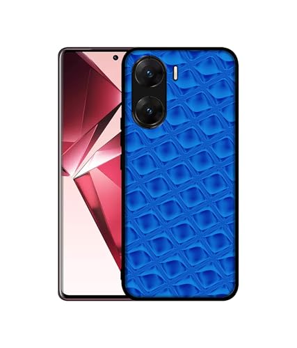Image of Blue Diamond Design Premium 2D Printed Metal Back Case Cover for Vivo V29E 5G