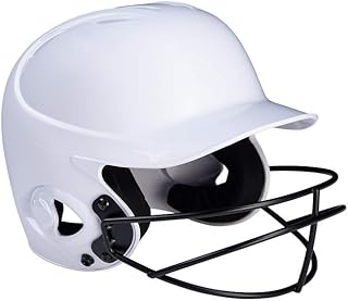 Mizuno MVP Series Solid Batting Helmet with Fastpitch Softball Mask, Large/X-Large, White