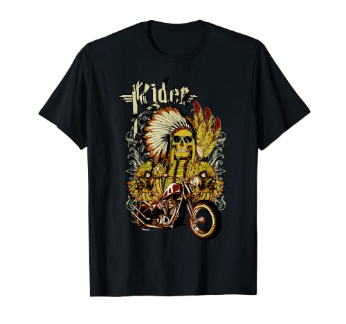 Camisa de regalo de motociclista vintage con calaveras Camiseta