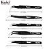 Kaisi 13 PCS Precision Tweezers Set Anti-Static ESD Tweezers Kit with 13 Precision Non-Magnetic Stainless Steel Tweezers With tweezers storage bag