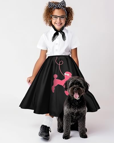 Disfraz infantil falda poodle años 50 con accesorios miniatura 6