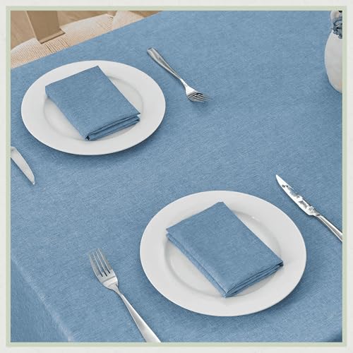 Nappe de Table en Polyester Bleu Ciel Anti Tâche Fin d'Année