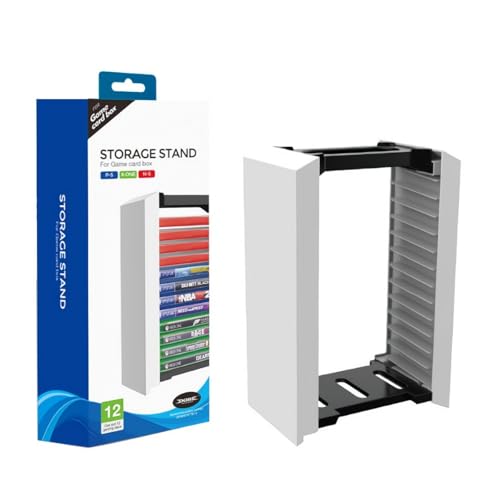 SOONHUA Soporte de torre de almacenamiento de juegos, estante de almacenamiento para 12 juegos, estante de almacenamiento para discos de juegos PS5
