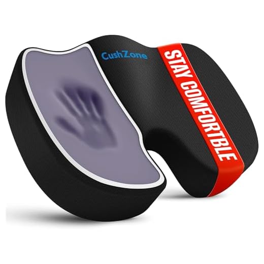 CushZone Seat Cushion, Office Chair Cushions, Car Seat Cushion, Non-Slip Sciatica & Back Coccyx Tailbone Pain Relief Chair Pad, Memory Foam Butt Pillow for Computer Desk, Wheelchair, Driving (Black)