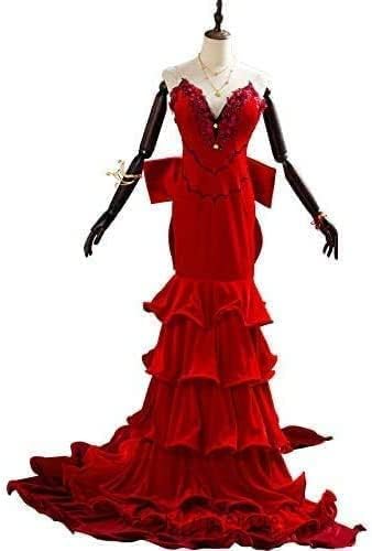 Amazon Co Jp コスプレ衣装 Ff7r ファイナルファンタジー7リメイク エアリス ゲインズブール レッドドレス ホビー