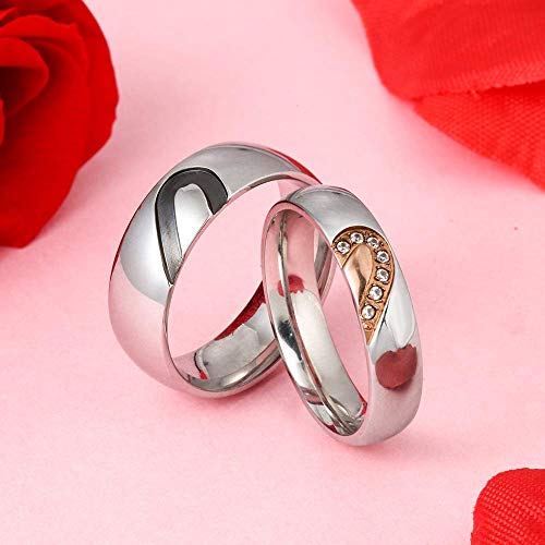 Fortheday Personalized Promise Ring For Couple Ring Set Custom Matching Rings For Couples Free Engraving Engagement Wedding Rings Set For Anniversary Christmas Valentine's Day #TOP4