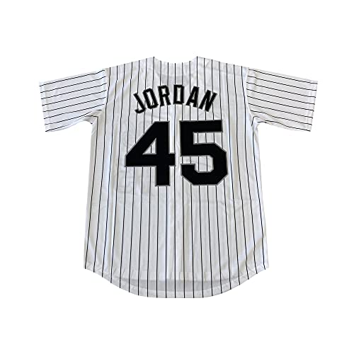 zxcvb Men s #45 Barons Baseball Jersey 90s Hip Hop Stitched Sports Fan Shirts Clothing for Party (White, M)