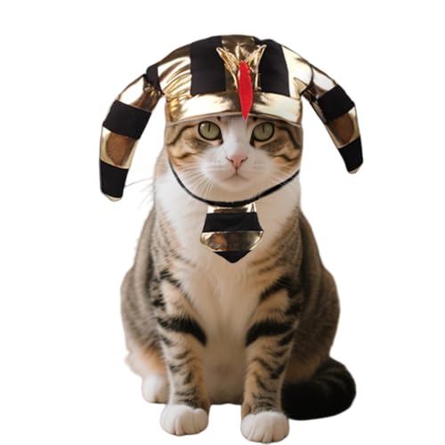 Funny Pet Egyptian Pharaoh Costume Hat Set for Cats Dogs,