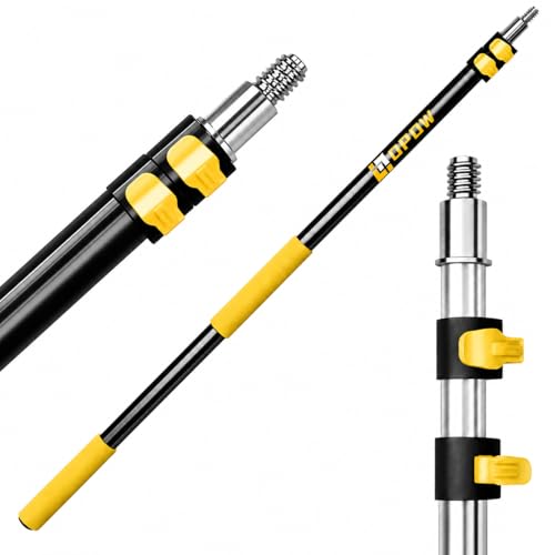 4.7-12ft Heavy-Duty Telescopic Pole - Best for Two-Story Homes & Exterior Work - Ultra-Stable Aluminum Frame Supports Large Rollers