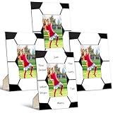 GlikCeil 6 Pcs 8'' x 10'' Soccer Picture Frame Wooden Sport Pattern Photo Frames for Tabletop Display Home Hotel Office Decoration, Fits Display 4'' x 6'' Photos