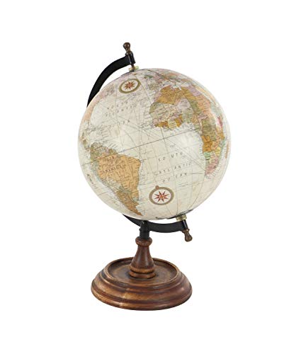 Deco 79 Mango Wood Globe With Wood Base, 9" X 8" X 13", Brown #TOP3