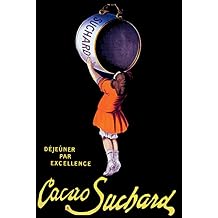 Chocolate Cacao Suchard Children Breakfast Girl Drinking Vintage Poster Reproduction 20 X 30 Image Size Canvas