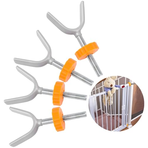 Janety Lot de 4 vis à pression, pour barrière d'escalier, avec filetage de compression M10, tige rotative avec filetage de compression pour barrière de protection pour bébé et animaux domestiques