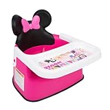 The First Years Disney Minnie Mouse Booster Seat for Kitchen Chair- Includes Removable Tray - Contoured Toddler and Baby Seat with 3-Point Harness for Mealtime - Lightweight Travel Booster Seat