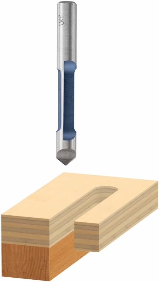 Bosch 85245 3/8 in. x 1 in. Carbide Tipped 1-Flute Pilot Panel Straight Bit