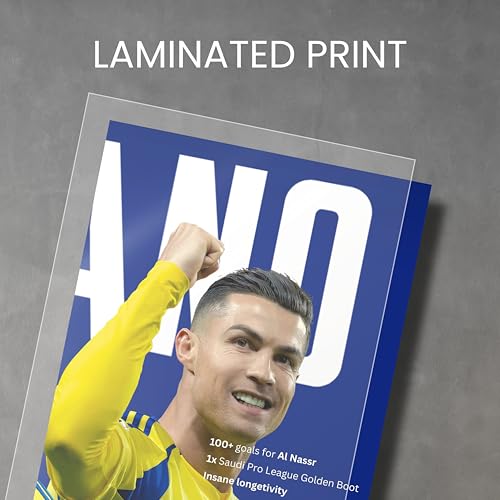 Image of Posternet Football Legend Inspired Poster Set of 3 | 12 x 18 Inch Laminated Wall Posters | Premium 170 GSM Paper Print | Sports Room Decor for Bedroom, Living Room, Office, Gaming Setup | Motivational Football Artwork