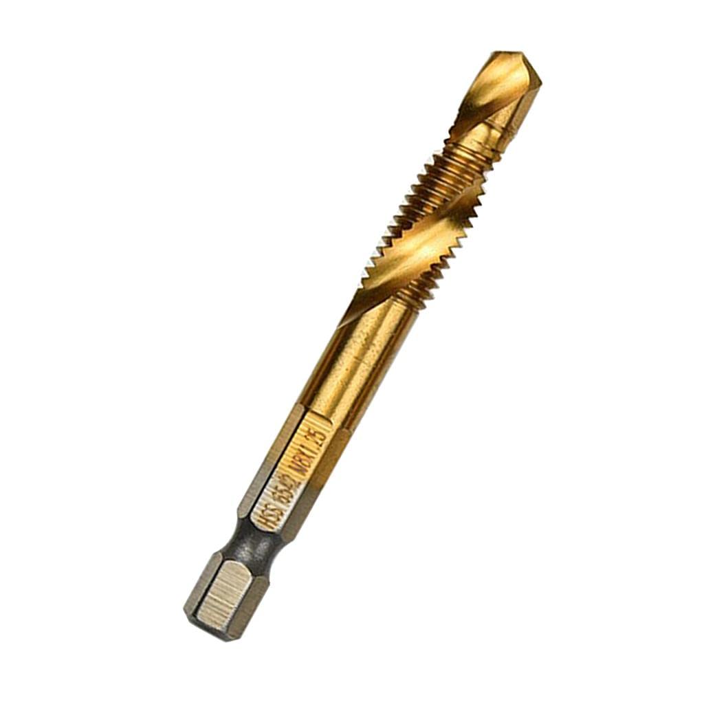 VELURA Hand Tap Drill Bits M3 M4 M5 M6 M8 M10 Metalworking Tools M8x1.25mm Gold|1 Piece Hex Shank Thread Tap| Drill Bits| Woodworking | Manufacturing & Metalworking |Business & Industrial-image-33