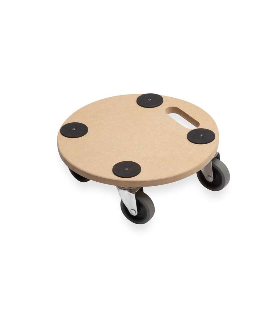 Max-Power 0821360 Carrello a Pianale in Mdf, Ruote in Plastica, Marrone