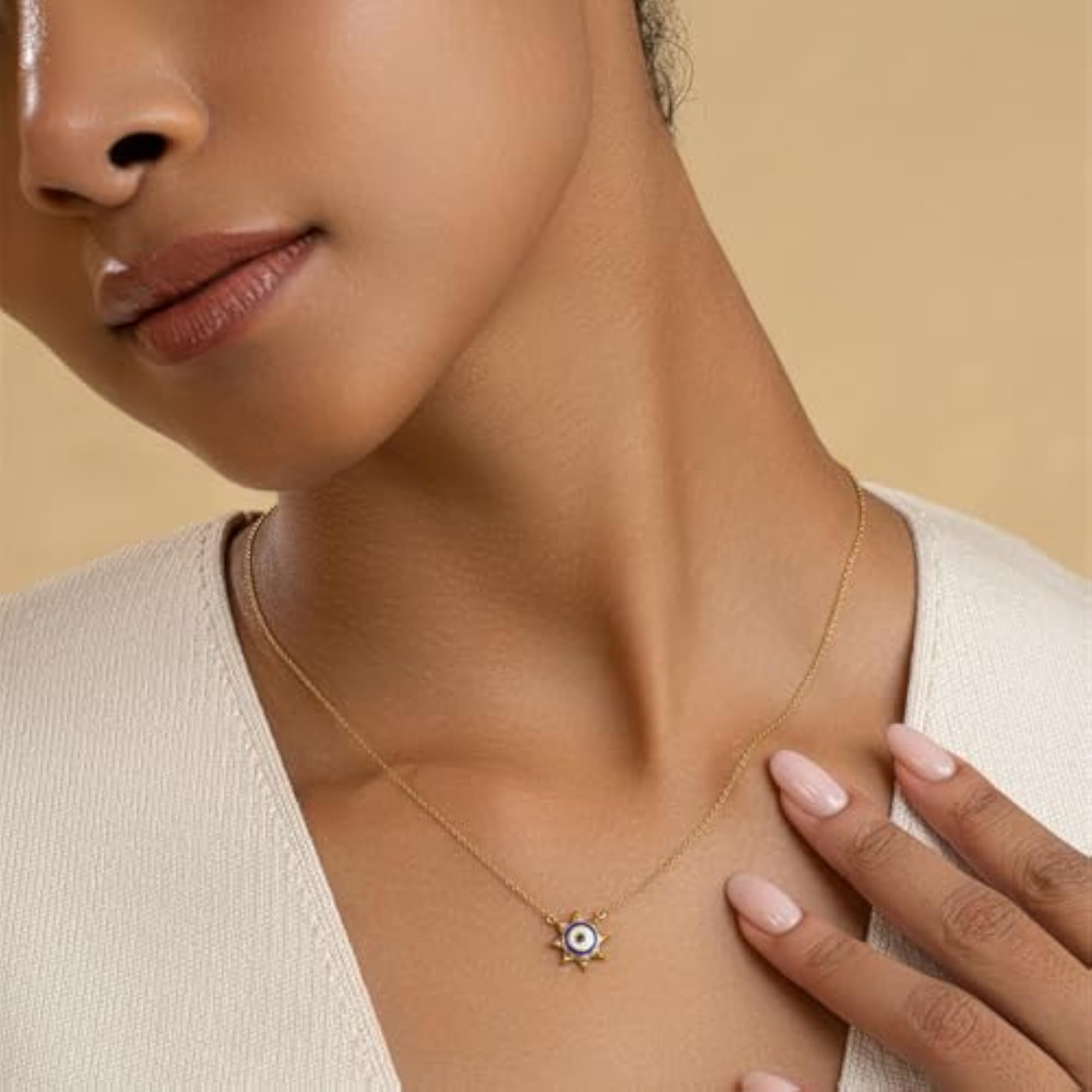 Spiked Eye Pendant 925 Sterling Silver 18KT Gold Vermeil