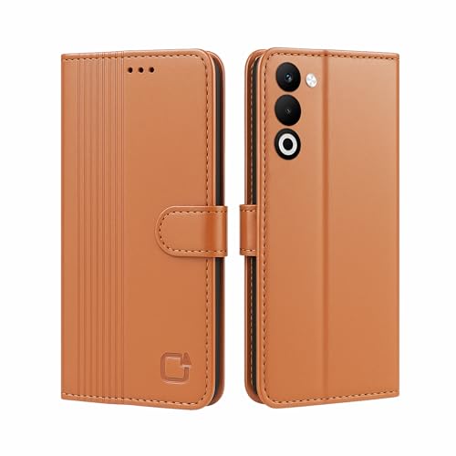 Image of AIBEX Shock Proof Flip Compatible for Oppo A5 5G / Oppo K13x 5G Flip Cover Leather Finish | Inside TPU with Card Pockets | Wallet Stand | Complete Protection Flip Case - Brown