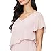 S.L. Fashions Women's V-Neck Chiffon Cocktail Dress with Beaded Shoulders and Asymmetrical Tiers,Faded Rose, 10P