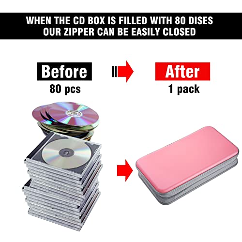 Bivisen Cd Case Wallet, 80 Capacity Dvd Vcd Media Blu-Ray Case Wallet Holder Storage Organizer (Light Pink) #TOP3