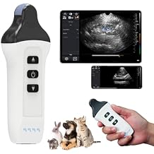 Micro-Convex Probe Veterinary Color Doppler Ultrasound Machine, Wireless Handheld Scanner for Pregnancy & Organ Exam in Dog Cat Small Animals, iOS Android Compatible C2