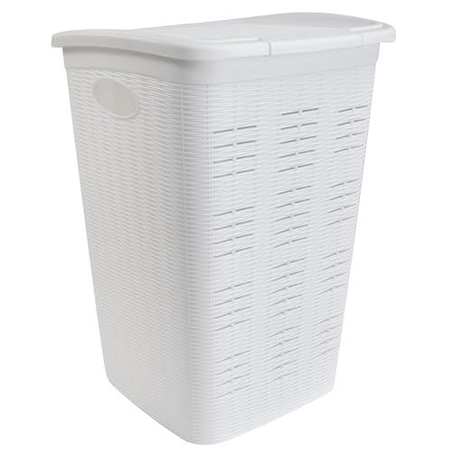 Panier à linge ventilé blanc 50L pour éliminer l'humidité des vêtements