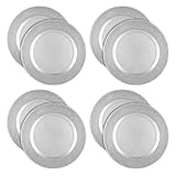 com-four® 8x Platzteller mit schimmerndem Rand - wiederverwendbare Unterteller - Tischdekoration - edle Dekoteller für Hochzeit, Weihnachten - Ø 33 cm Servierplatten