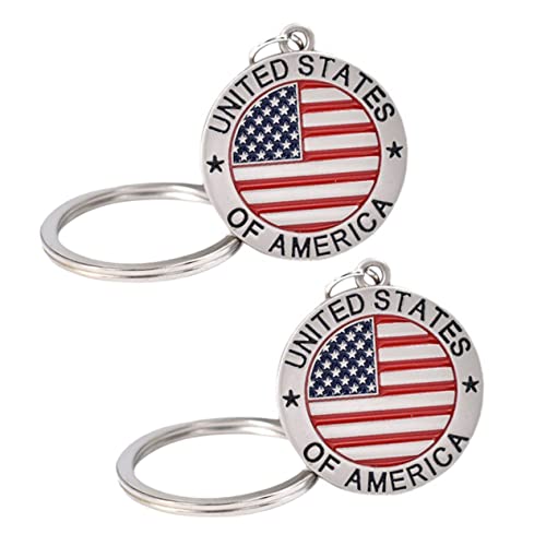 BESPORTBLE 2stücke Us-flagge Schlüsselanhänger Aus Robustem Zinklegierung Patriotischer Taschen-anhänger Für Rucksack Auto Und Haus Modisches Geschenk Für Geburtstag Und Feiertage BESPORTBLE 2stücke Us-flagge Schlüsselanhänger Aus Robustem Zinklegierung Patriotischer Taschen-anhänger Für Rucksack Auto Und Haus Modisches Geschenk Für Geburtstag Und Feiertage