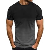 JEsilunmaMY Men's Gradual Round Neck T-Shirt Casual Short Sleeve Bodybuilding Gym Tee Fashion Workout Shirts Hipster Shirt (US SIZE M Asia L,Black2)
