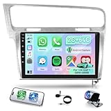 [2G+64G] Android Autoradio für Volkswagen VW Golf 7 2012-2020 mit Kabelloses Carplay und Android Auto, 9 Zoll HD Touchscreen Autoradio mit GPS/WiFi/Bluetooth/EQ/FM RDS