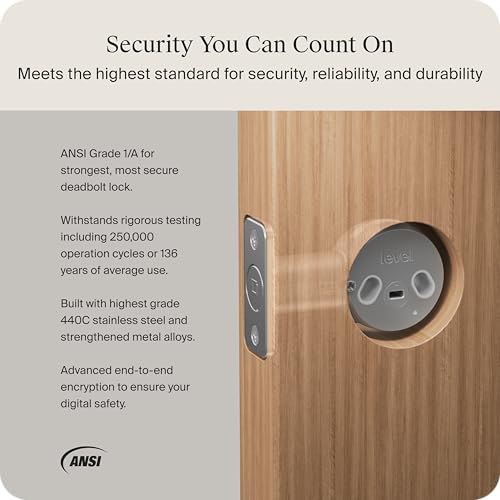 Image of Level Bolt Smart Deadbolt - Make Your Lock Smart Without Changing Keys or Hardware - Matter-Over-Thread - Keyless & Remote Access via Apple, Alexa, Google Home, SmartThings