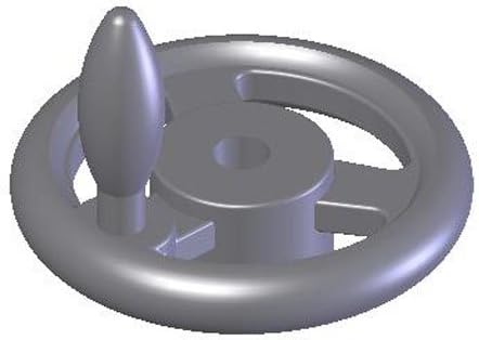 10.00" Dia., 3 3/8" Handle, 5/8 Bore, 5 Spoke Straight, Chrome Plated w/Revolving Handle, Cast Iron, Hand Wheel (1 Each)