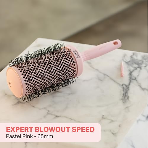 Olivia Garden Expert Blowout Speed - Pastel Pink - 65 - Ceramic Coated Round Brush with Extra Long Barrel for 25% Faster Blowouts - Image 2