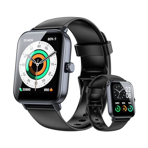 welvath Reloj Inteligente con Alexa,1.8' smartwatch Deportivo con 100 Deportes, con Llamadas Bluetooth, Podómetro y pulsómetro,IP68 Impermeable,Pulsera Actividad Compatible con Android iOS