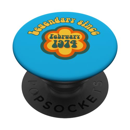 Nacido en febrero de 1974 Cumpleaños Legendario desde 1974 PopSockets PopGrip Intercambiable