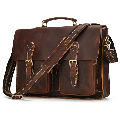 Sacoche ordinateur portable 15.6 pouces et sac en cuir hommes pour le travail et l'université