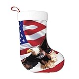 Chaussettes décoratives de Noël WHJSHOP USA Aigle patriotique avec drapeau américain imprimé léger pour Halloween, cérémonies annuelles, réunions de vacances