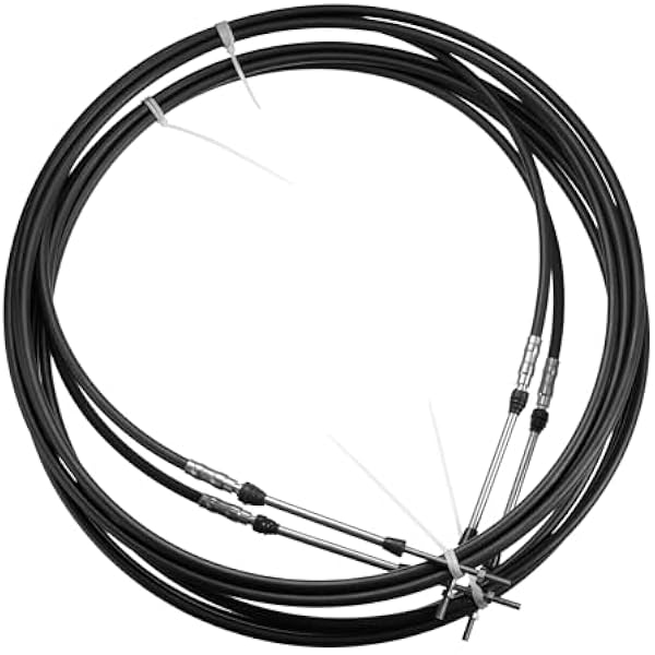 Kabel do pilota zdalnego sterowania do silnika zaburtowego Yamaha, 2 szt., 4,9 m, 197 cali, typ 3300/33C, do silnika zaburtowego Yamaha, układ kierowniczy, czarny