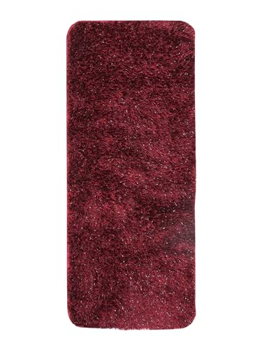 Image of Saral Home Shaggy Modern Carpet (Mehroon, 45X120 cm)