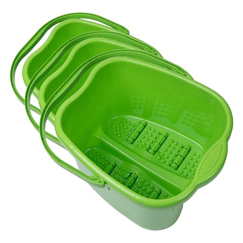 Image of Basicwise Foot Massage Spa Bath Bucket (Small), Green, (QI003438) (Pack of 3)