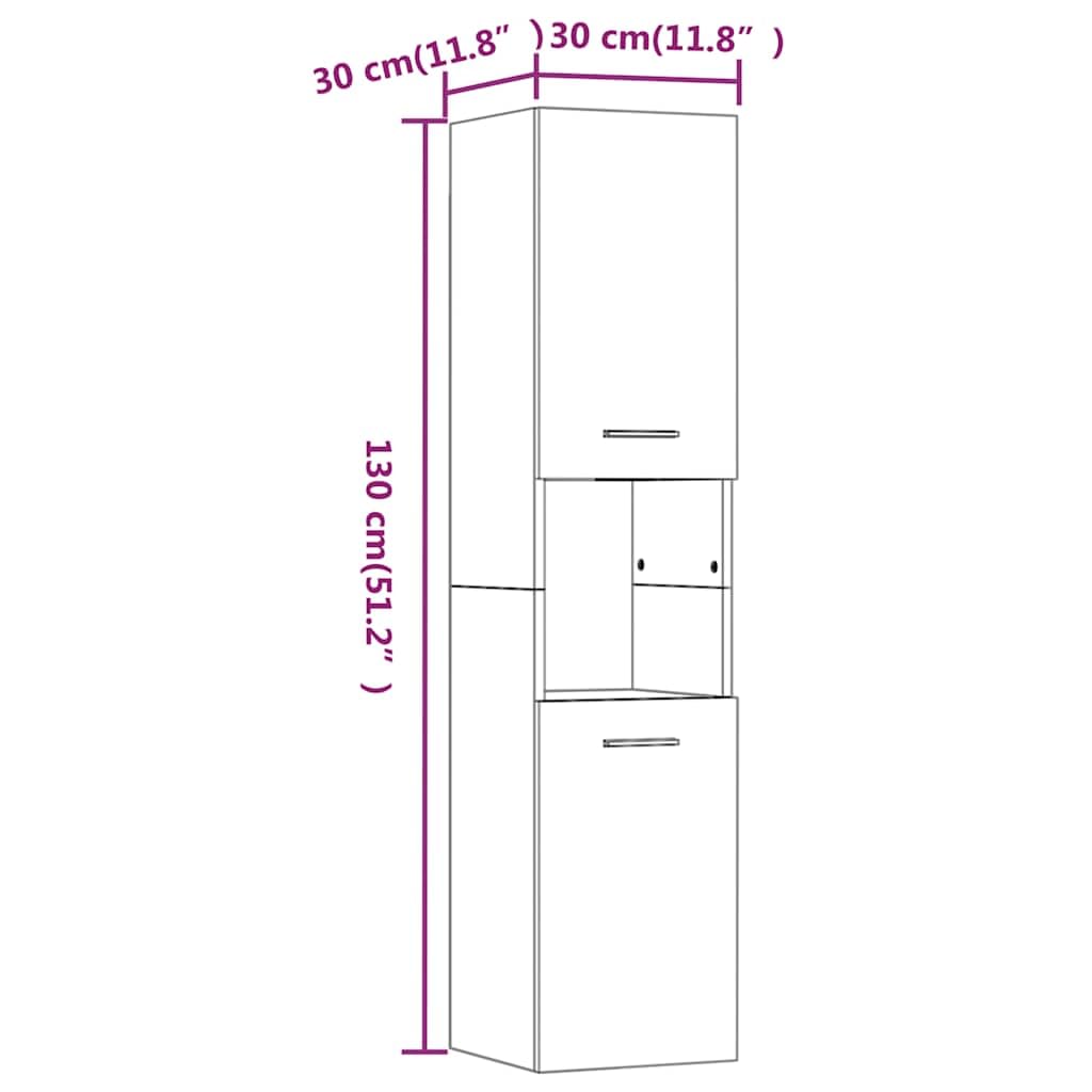 vidaXL Armario de Baño Mueble Aseo Tocador Almacenamiento Maquillaje Decorativo Pared Familia Hogar Casa Madera Contrachapada Gris Sonoma