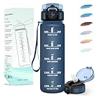 Motswedi Borraccia 1 litro, con Cannuccia, Borraccia Palestra, Facile da Aprire, Bottiglia acqua, a Prova di Perdite, Borracce, per Palestra, Yoga, Ufficio, Trekking, Fitness, Blu Scuro
